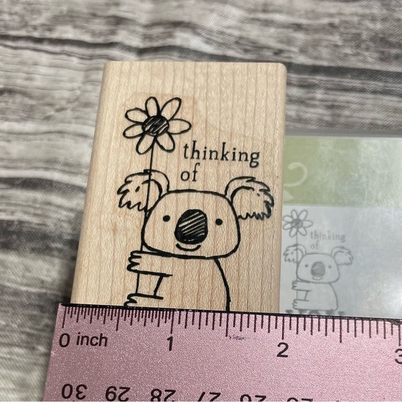 Stampin’ Up Kind Koala Thinking of You Sweet Adorable rubber stamp retired euc - Picture 3 of 5